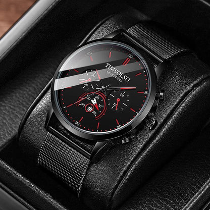High-end Elegant Cool Ultra-thin Calendar Quartz Watch