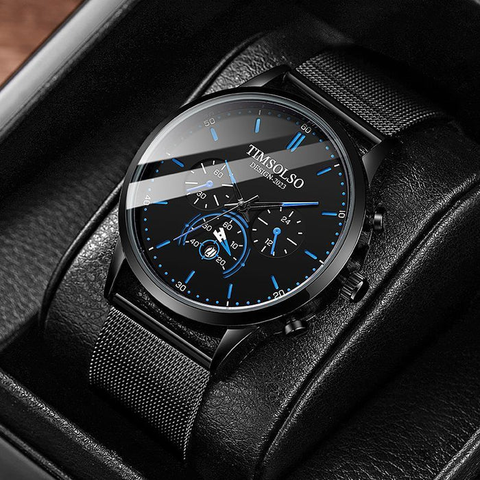High-end Elegant Cool Ultra-thin Calendar Quartz Watch