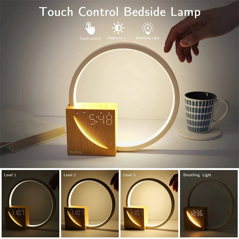 Bedside Touch Lamp – Alarm Clock, Natural Sounds.