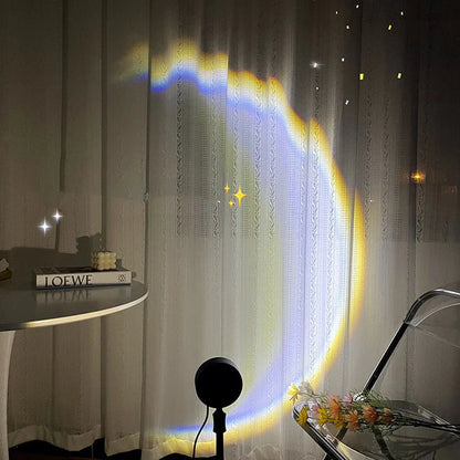 LED Rainbow Sunset Projector for Bedroom