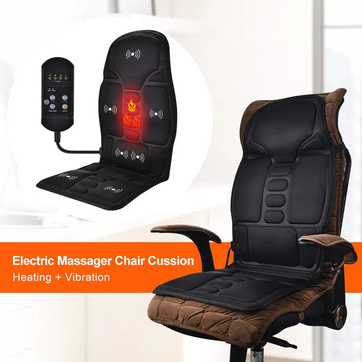 Electric Massage Seat Cushion with Heat | Back, Waist & Lumbar Pain Relief