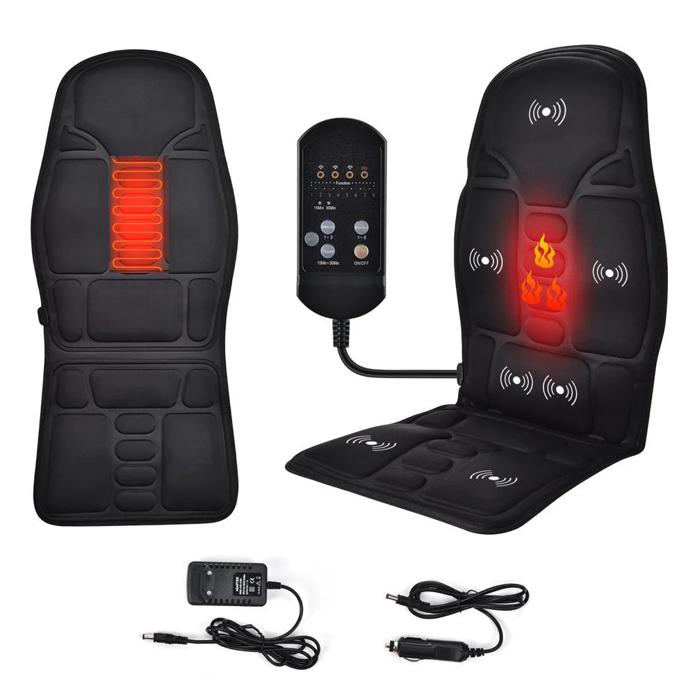 Electric Massage Seat Cushion with Heat | Back, Waist & Lumbar Pain Relief