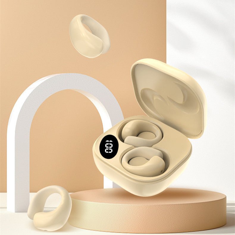 LED Digital Display Earclip Bluetooth Earphones