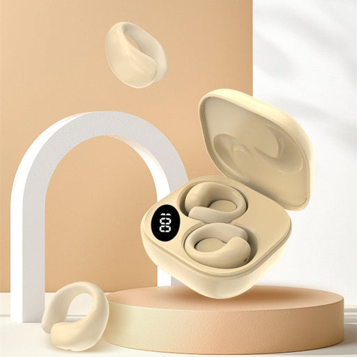 LED Digital Display Earclip Bluetooth Earphones