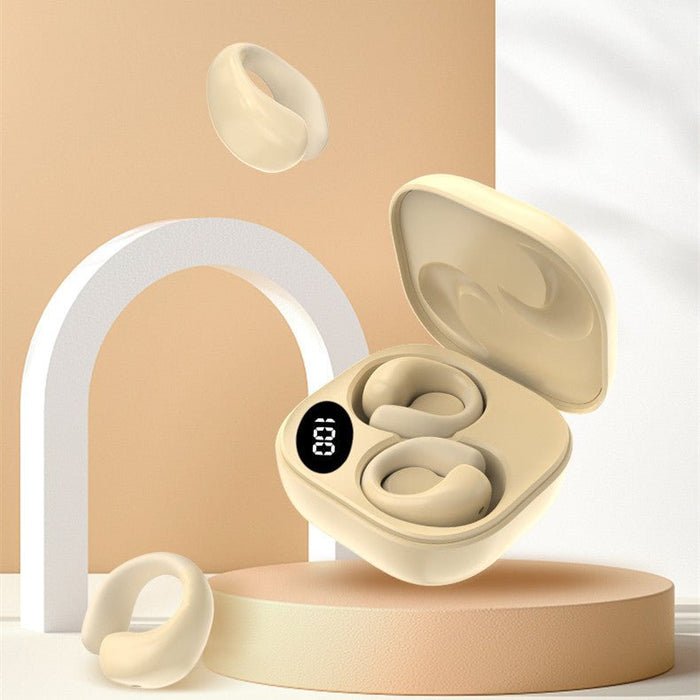 LED Digital Display Earclip Bluetooth Earphones